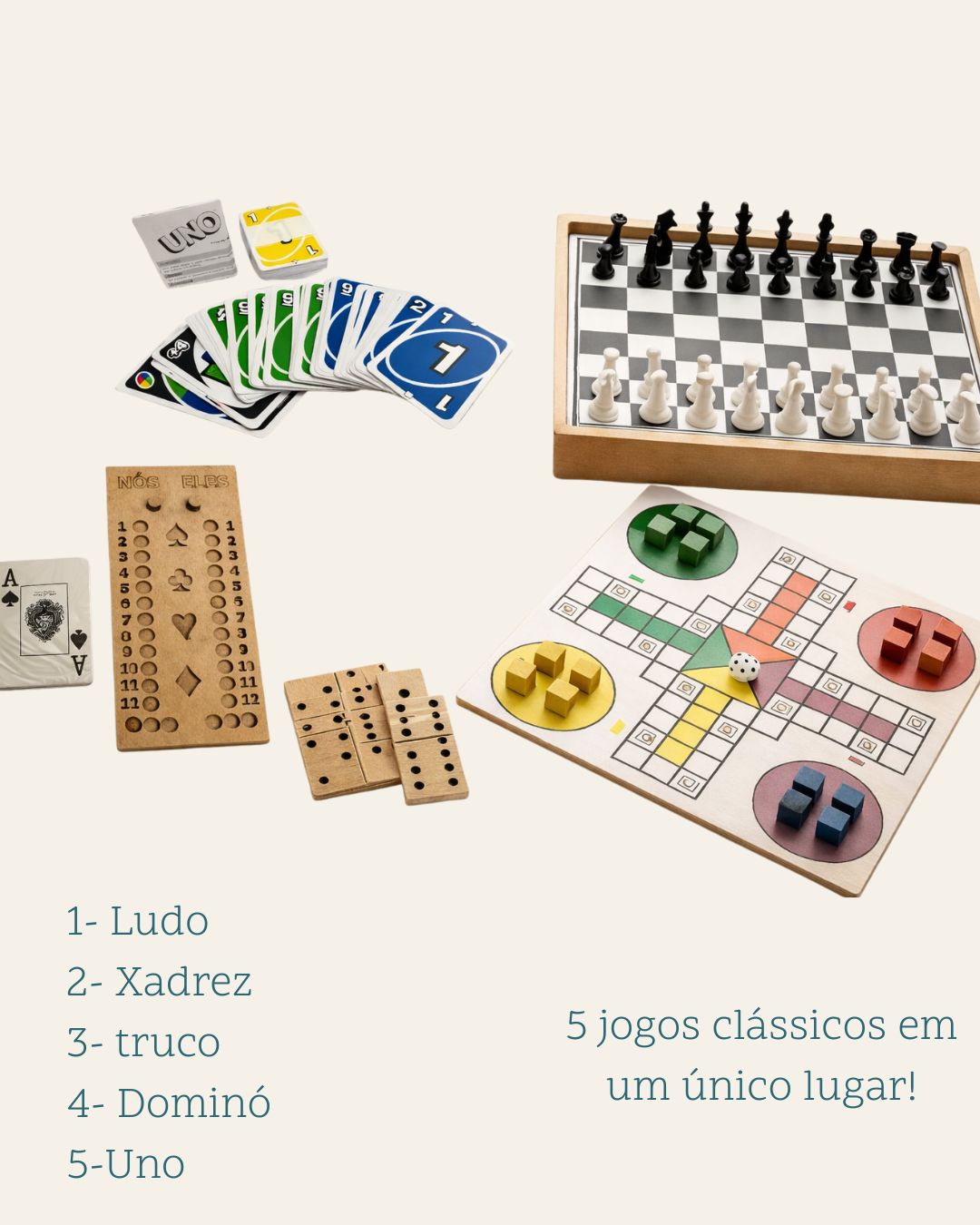 Tabuleiro Clássico - 5 em 1 - Imagem 4